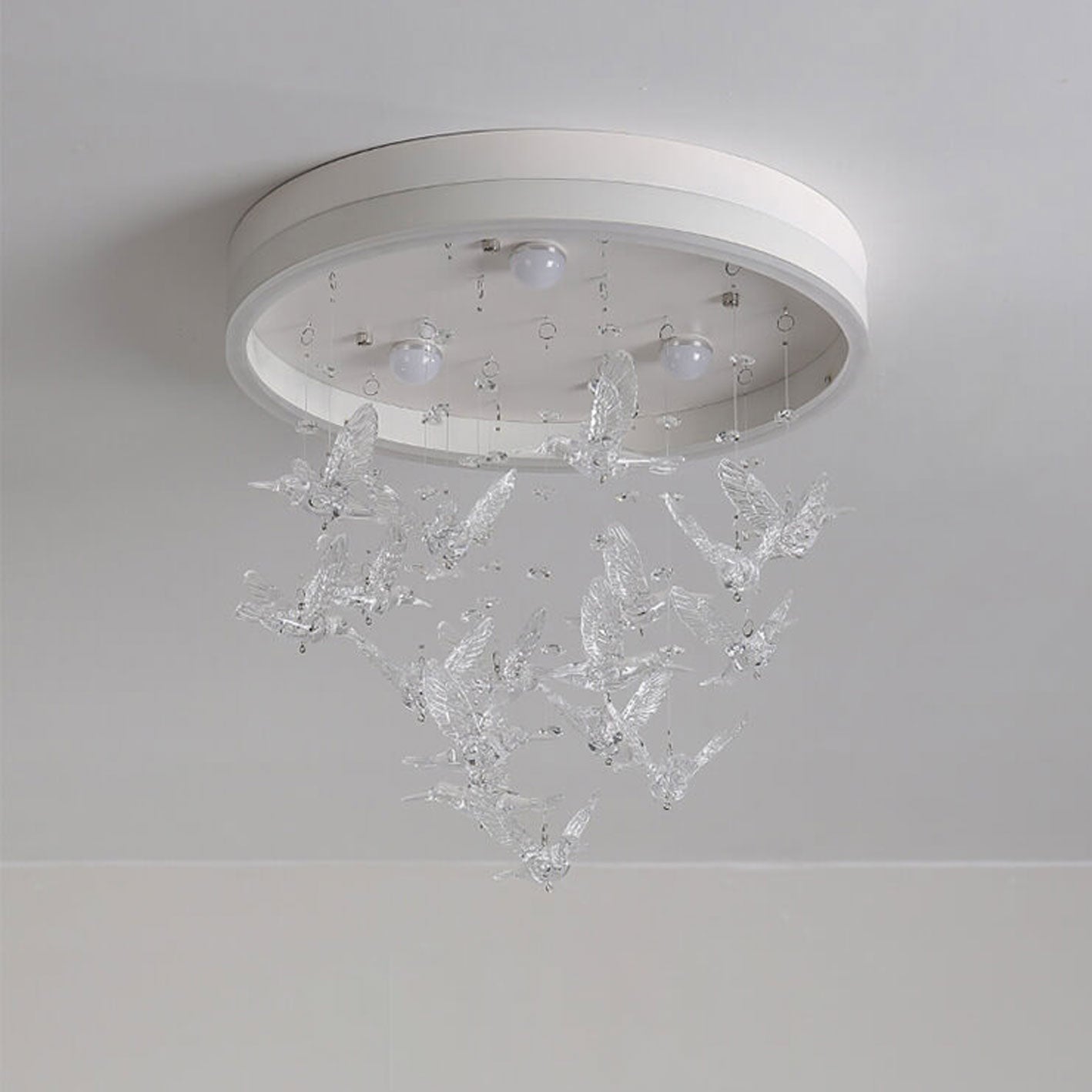 Modern Cartoon Round Bird LED Flush Mount Ceiling Light