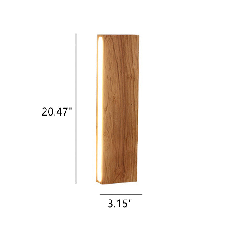 Solid Wood Strip LED Wall Sconce Lamp - Modern Wood Lighting, Eco-Friendly Design, Adjustable Brightness, Interior Wall Light, Minimalist Home Decor