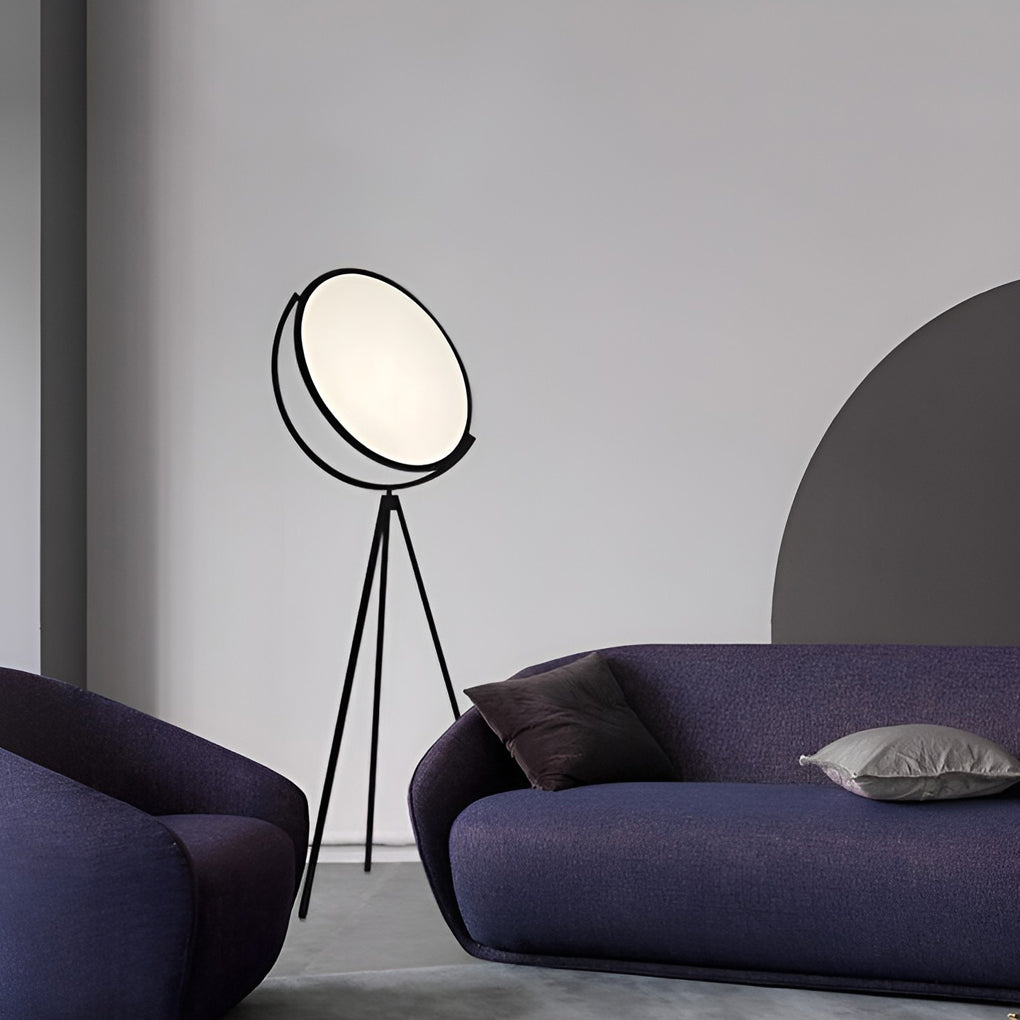 Black Metal Rotating LED Tripod Lamp - Modern Floor Lighting