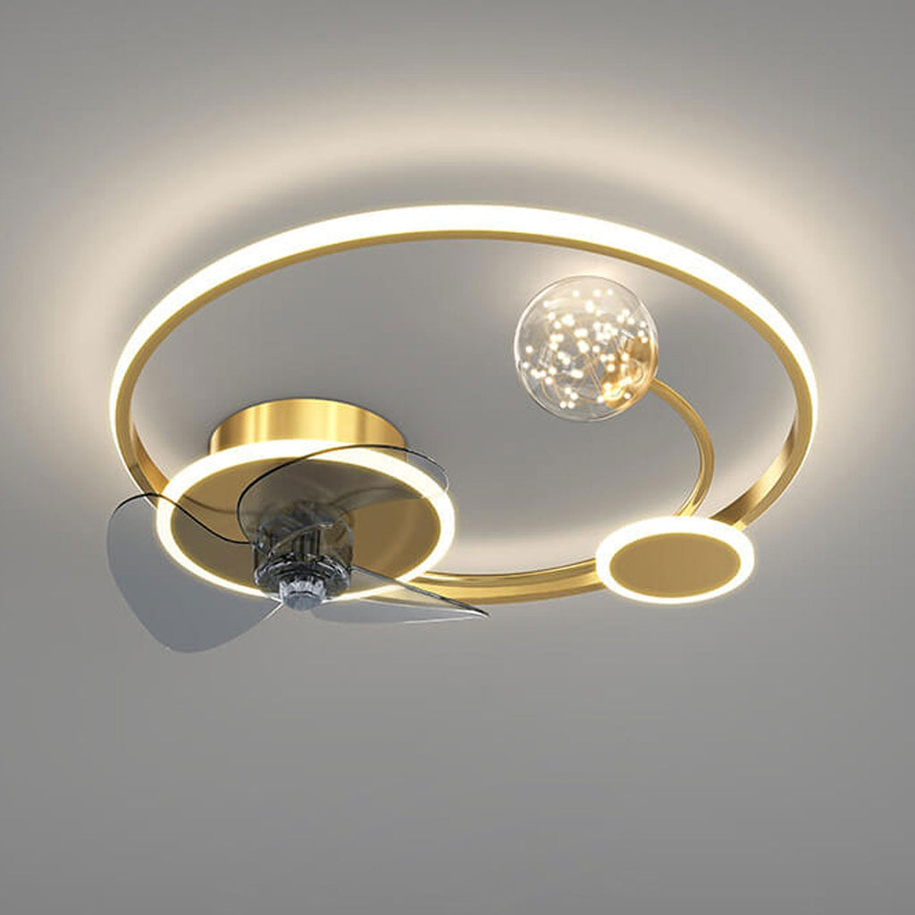 Modern Circle LED Flush Mount Ceiling Fan Light - Stylish, Energy-Efficient Ceiling Fixture for Home Decor