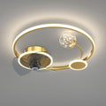 Modern Circle LED Flush Mount Ceiling Fan Light - Stylish, Energy-Efficient Ceiling Fixture for Home Decor