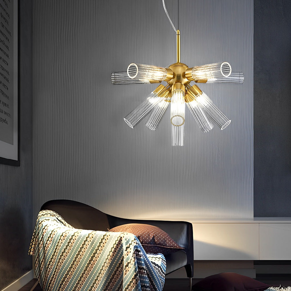 Acrylic Tube Dimming Sputnik Chandelier - 3 Step Lighting Modern Fixture