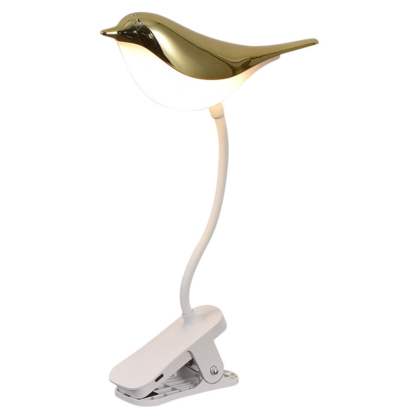 Nordic Creative Bird Clip USB Charging LED Night Light Table Lamp Decorative Bedside Lamp Brightness Adjustable Portable Design Cute Bird Shape for Kids Room Nursery Bedroom Home Office Lighting Gift Idea