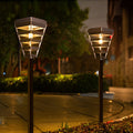 Smart Solar Black Outdoor Post Light - Weatherproof LED Lawn Lamp with Intelligent Light Control