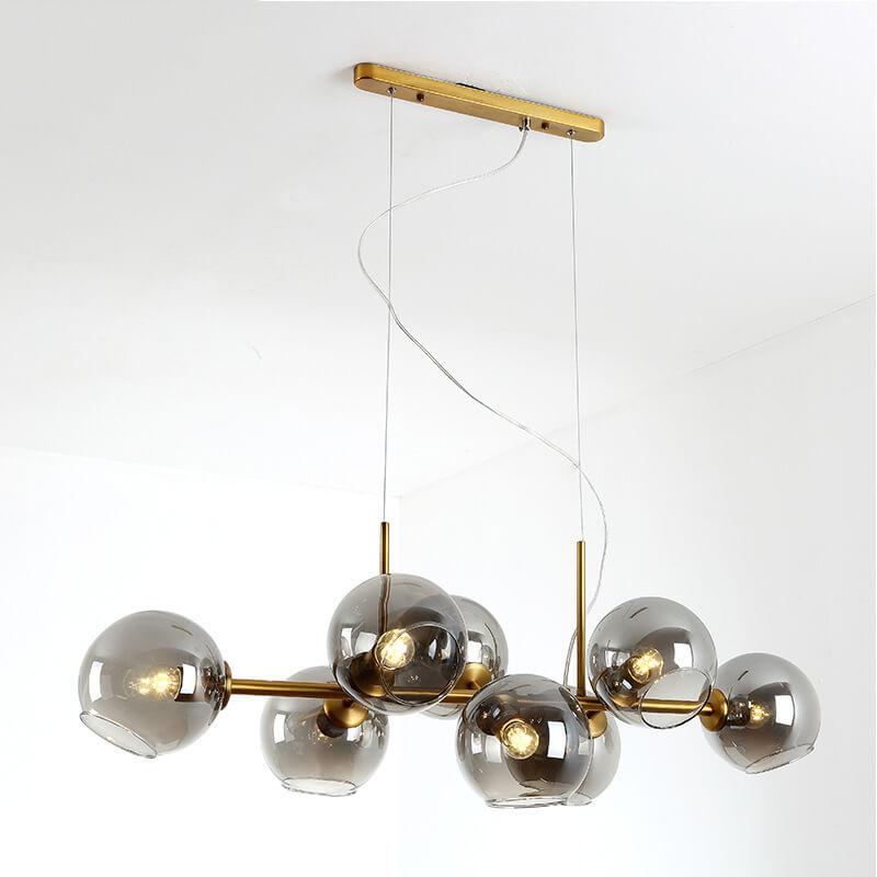 Modern Glass Magic Bean 8-Light LED Chandelier - Contemporary Lighting, Elegant Home Decor, Sleek Design, Energy-Efficient, Bright Illumination, Unique Pendant Fixture, Dining Room & Living Space Lighting