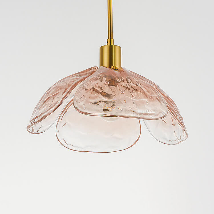 Modern Minimalist Flower Petal Glass Pendant Light - 1-Light Fixture for Living Room