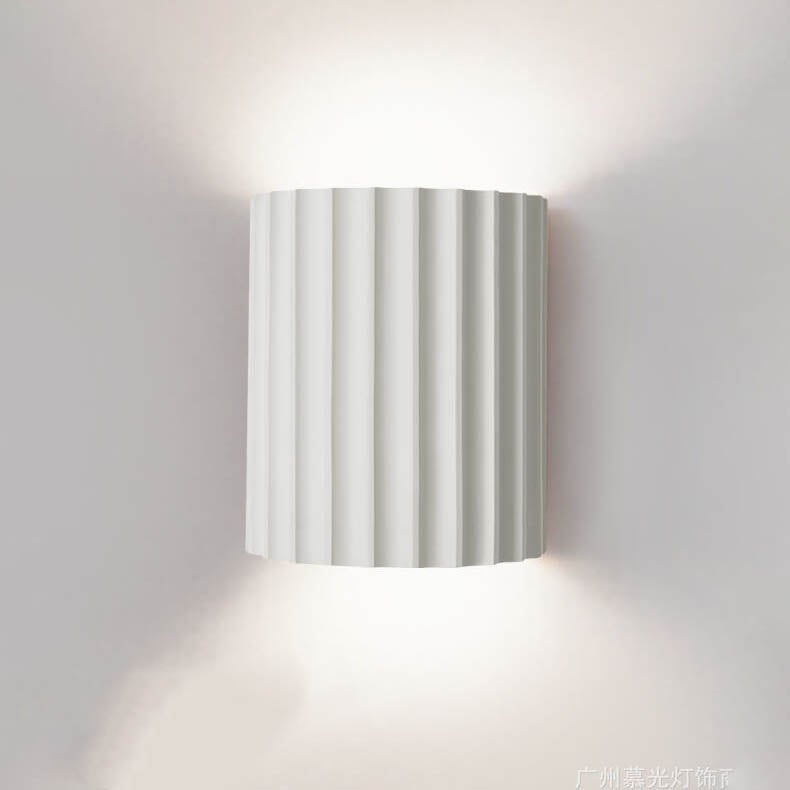 Macaron Resin Striped Half Cylinder Wall Sconce Lamp - 1-Light Decorative Lighting Fixture