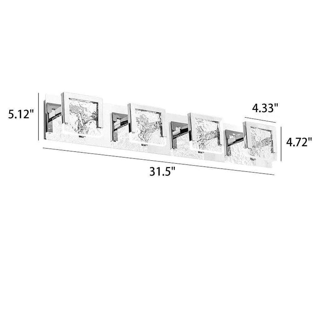 Minimalist Acrylic LED Vanity Wall Light - Glass Texture Mirror Fixture