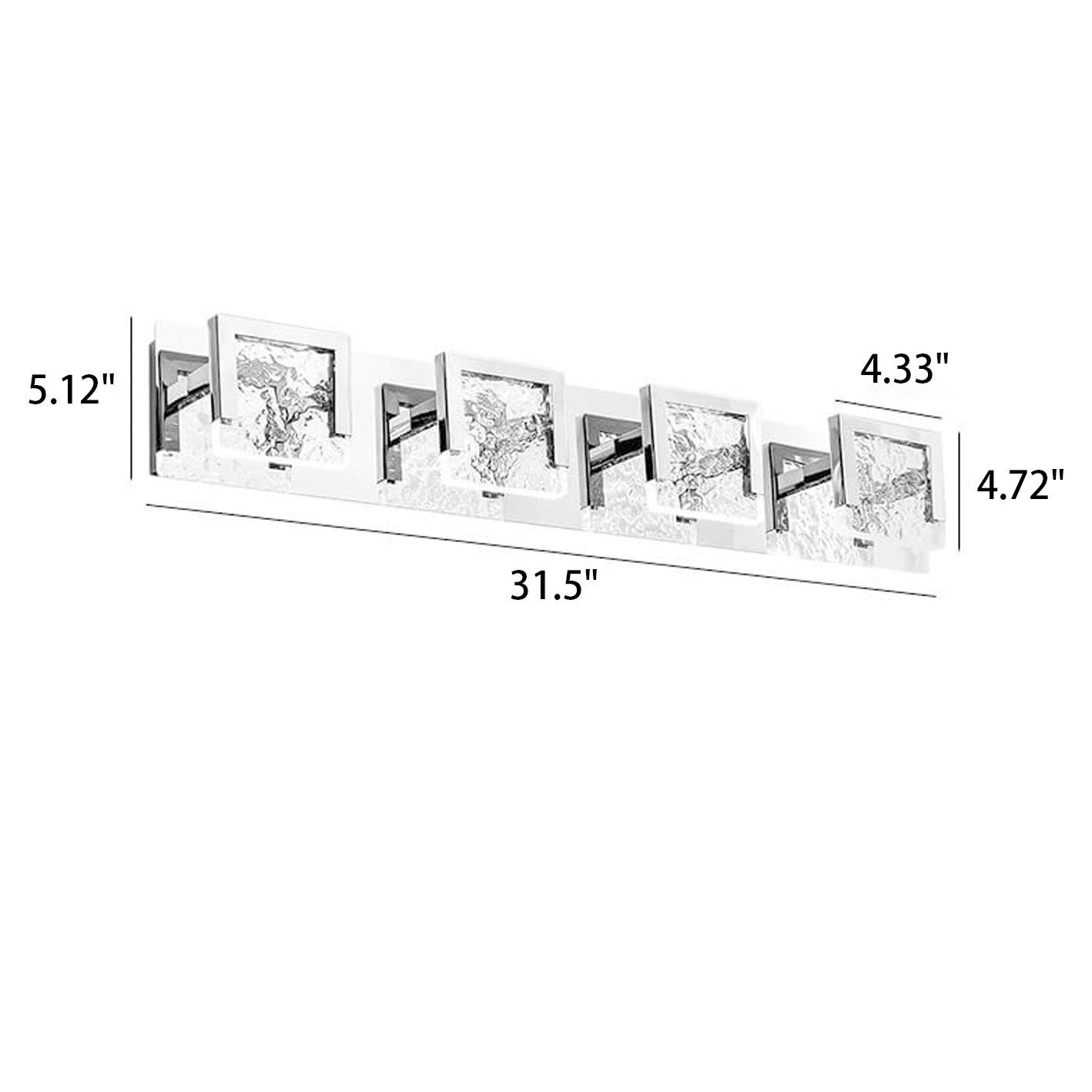 Minimalist Acrylic LED Vanity Wall Light - Glass Texture Mirror Fixture