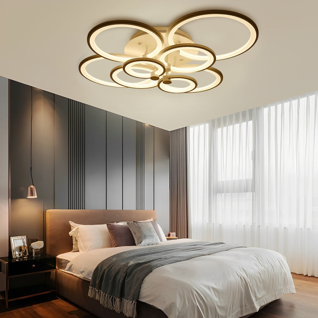 Multi Circles Dimmable LED Ceiling Light Flush Mount Modern Lighting