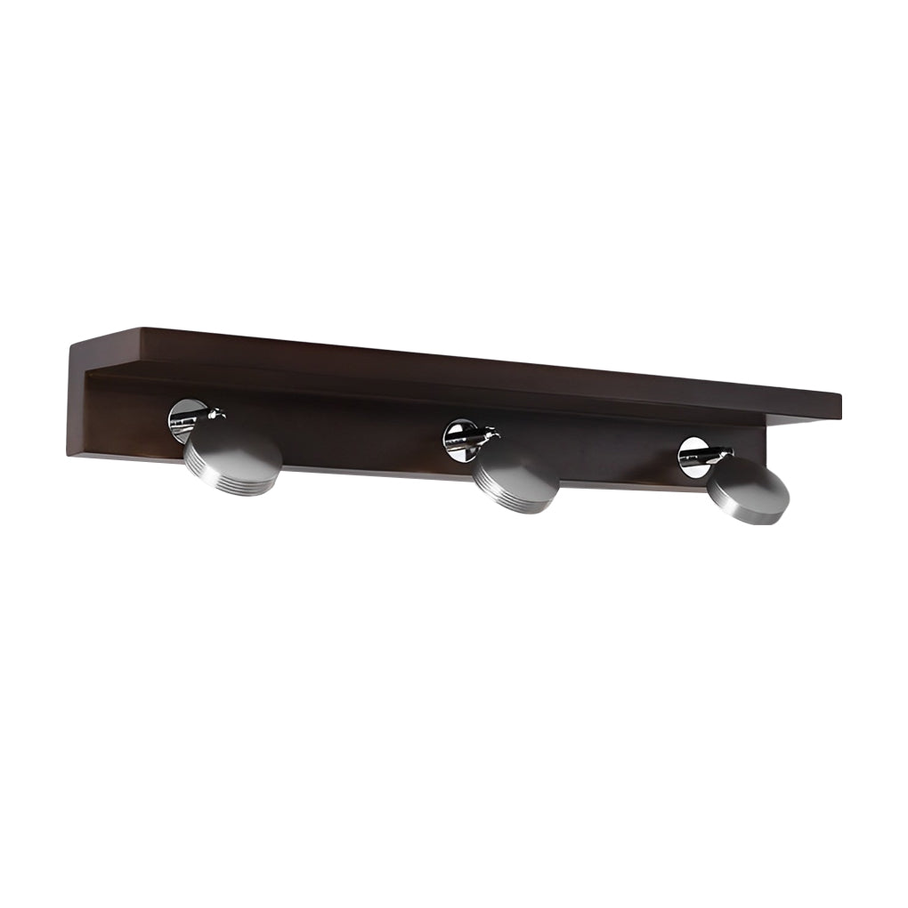 2/3-Light Wood Bathroom Vanity Light Fixture with Adjustable Iron Spotlights and Fixed Glass Shades, Modern Rustic Lighting for Home Decor, Stylish Wall Sconce for Vanity Lighting, Energy-Efficient LED Compatible, Easy Install Bathroom Lighting Solutions