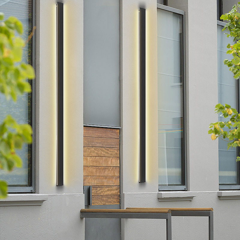 LED Linear Metal Waterproof Black Outdoor Wall Light