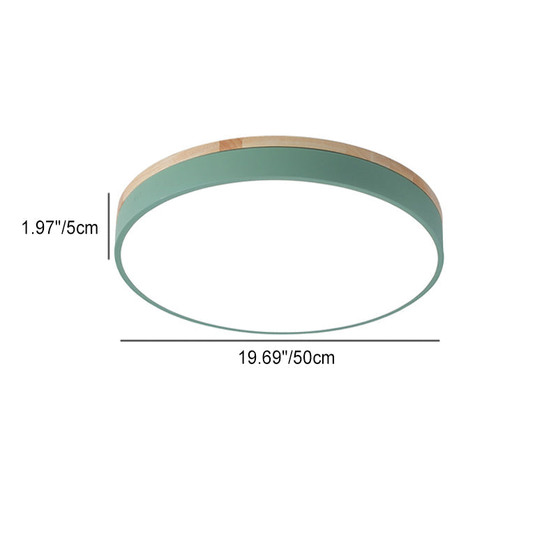Modern Minimalist Macaron Acrylic LED Flush Mount Ceiling Light for Bedroom