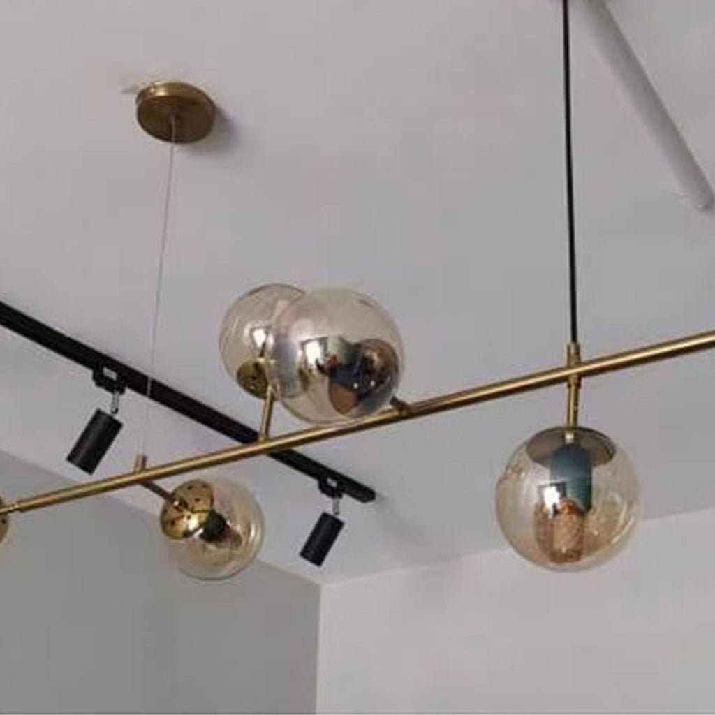 Modern Minimalist Round Globe 6-Light Chandelier - Glass Island Light Fixture