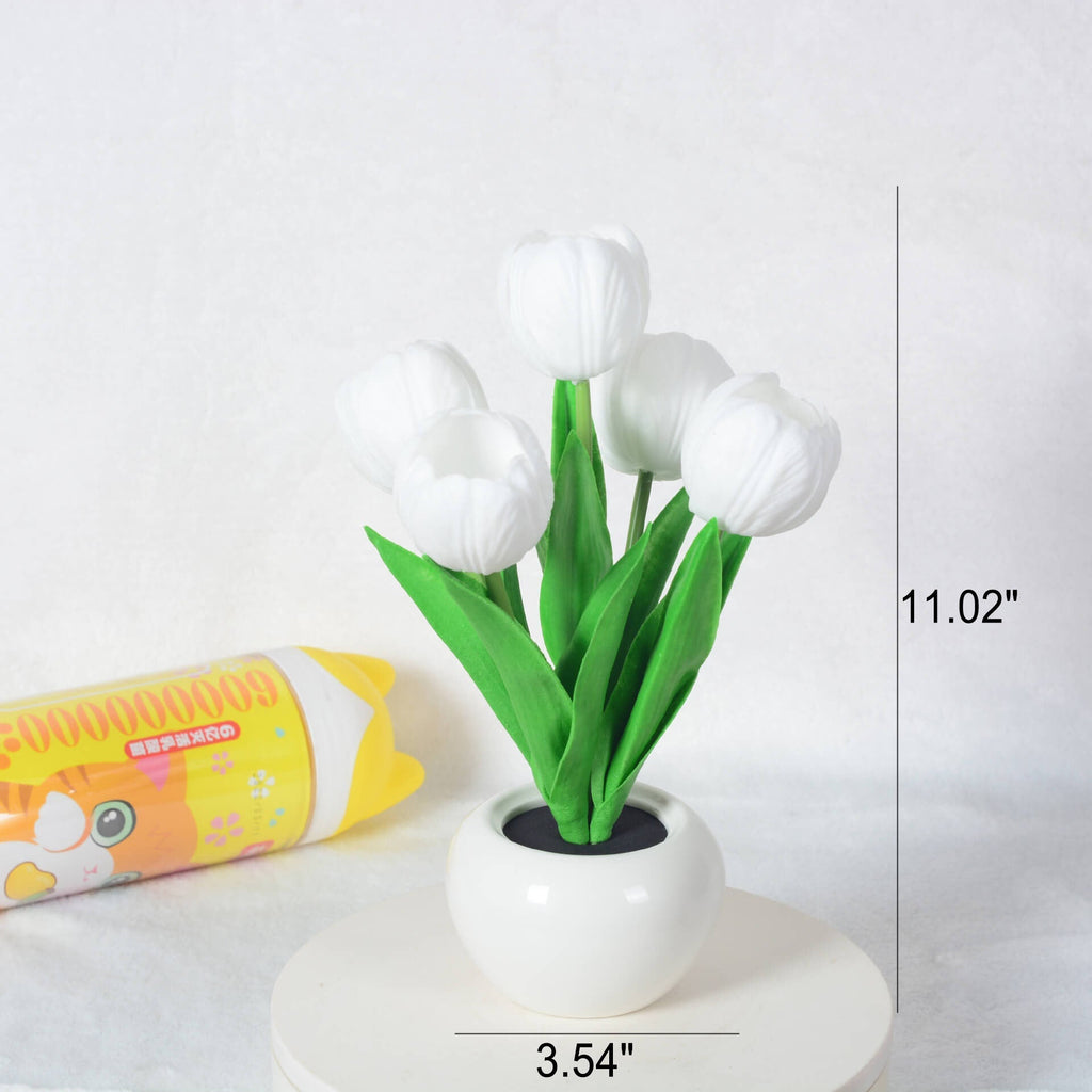 Modern Creative Simulation Tulip Peony LED Night Light Table Lamp for Bedroom, Nursery, Home Decor, Rechargeable, Decorative Lighting, Soft Ambient Light, Unique Floral Design, Gift for Women and Kids