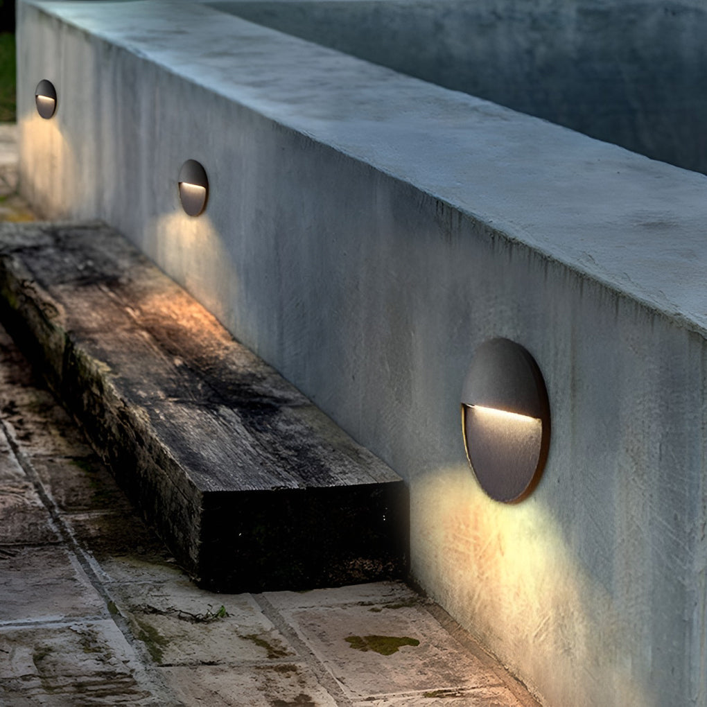 Round Waterproof Outdoor Stair Lights - Step Lights & Wall Sconces for Enhanced Stairway Illumination