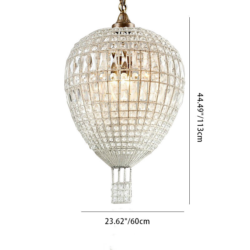 Modern Art Deco Hot Air Balloon Iron Crystal Chandelier - 1/3/6 Light for Living Room