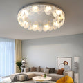 Small Glass Seashells Dimming Ceiling Lamp - Post-Modern Design, Adjustable Brightness, Unique Home Lighting