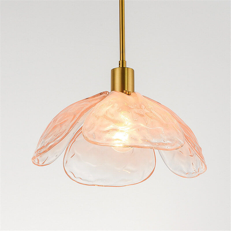 Modern Minimalist Flower Petal Glass Pendant Light - 1-Light Fixture for Living Room