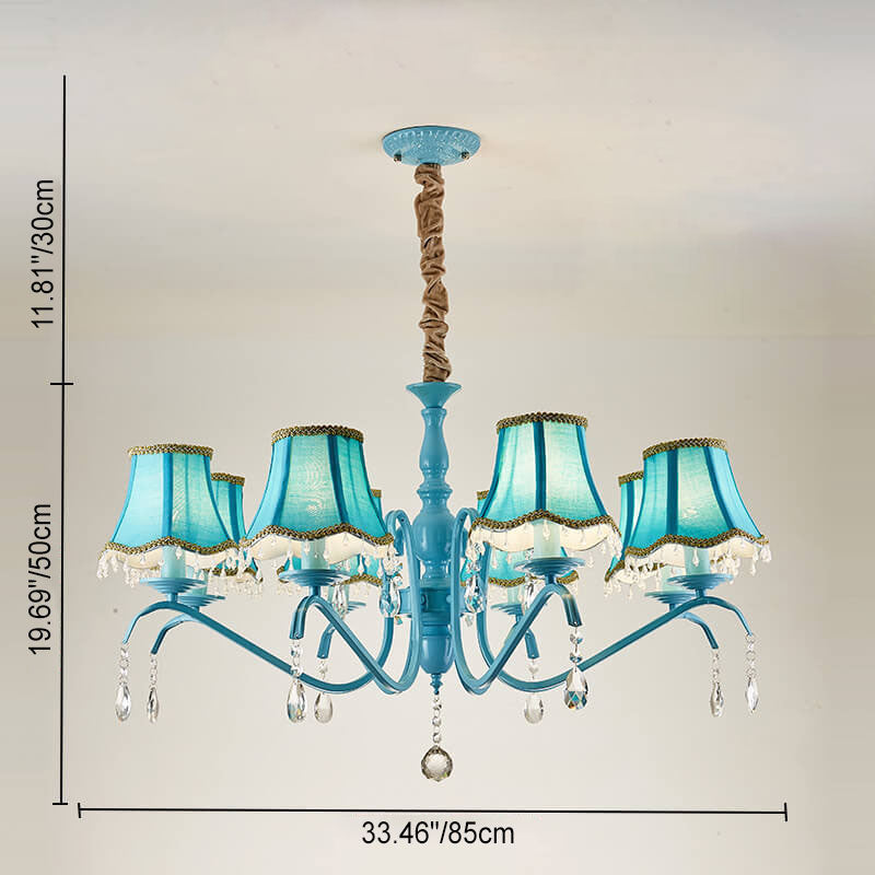 Modern Crystal Cone Iron Chandelier - 5/6/8 Light Fixture for Stylish Home Decor