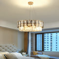 Double Layer Electroplated Metal Crystal Gold Chandelier Modern Lighting Decor