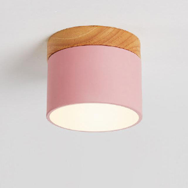 Scandinavian Macaroon LED Flush Mount Ceiling Light - Solid Color Design