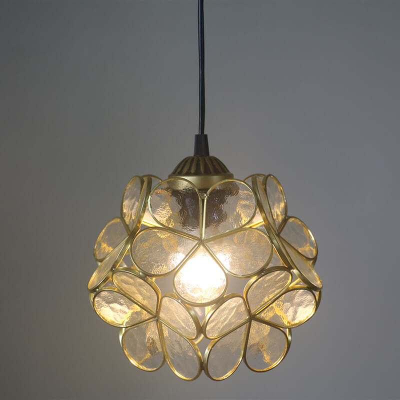 Vintage Stained Glass Petal Pendant Light - Illuminated Floral Charm