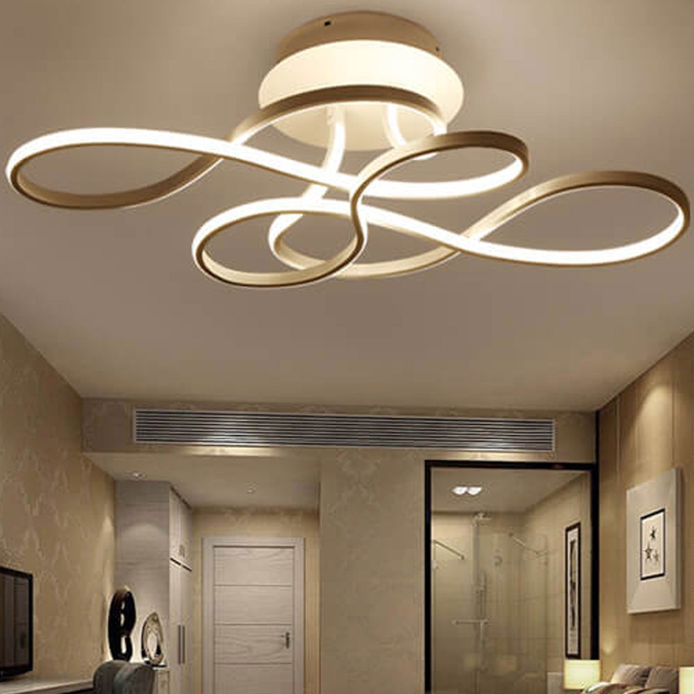 Modern Minimalist LED Flush Mount Ceiling Light - Aluminum & Acrylic Design