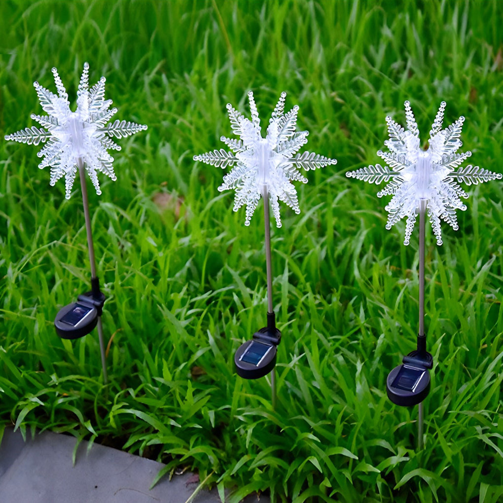 Acrylic Solar Snowflake Lawn Lights 2PCS Set - Outdoor Festive Decor