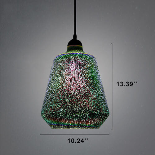 Modern 3D Stained Glass Fireworks Pendant Light - 1-Light Fixture Decor