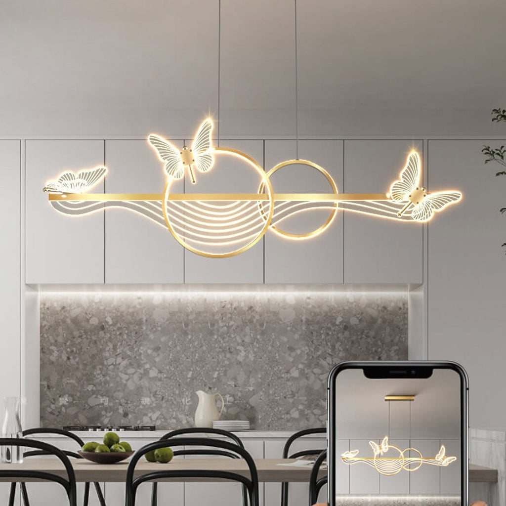 Nordic Luxury Butterfly Round LED Island Chandelier