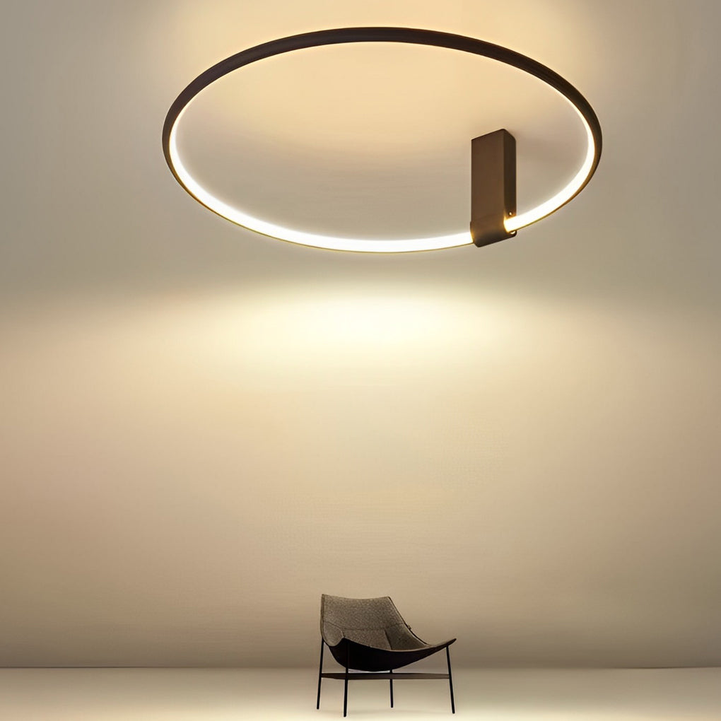 Adjustable Minimalist Round 3-Step Dimming LED Black Ceiling Light