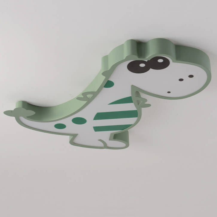 Cartoon Dinosaur LED Ceiling Light - Creative Flush Mount Fixture for Kids' Room Decor