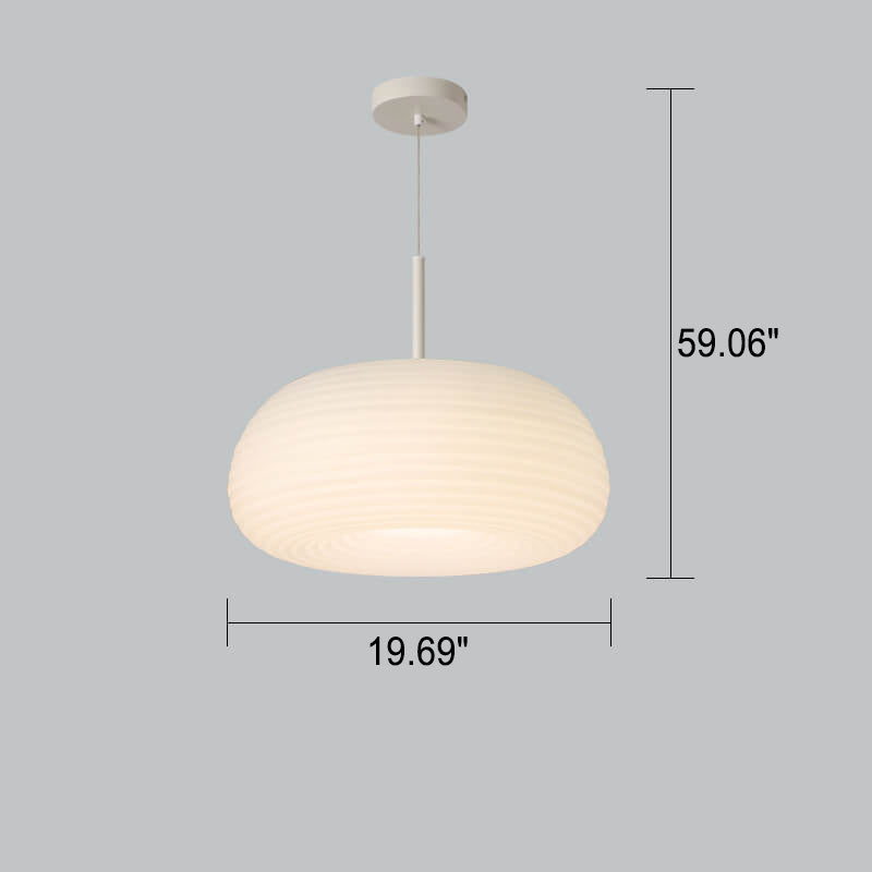 Modern Minimalist White Round Iron PE LED Pendant Light