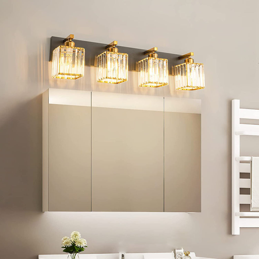 4/5 Square Crystal Luxury Electroplated Metal American Style Wall Lamp, Modern LED Sconce Lighting, Elegant Home Decor, Contemporary Wall Light Fixture, Stylish Indoor Lighting, High-End Crystal Wall Sconce, Art Deco Wall Lamp for Living Room, Bedroom, an