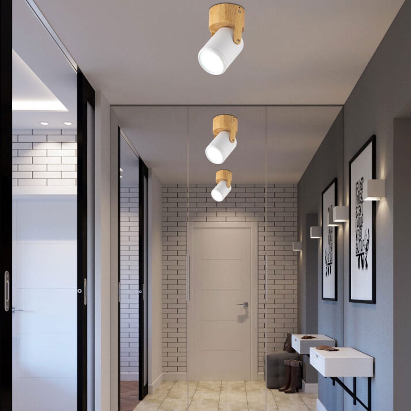 Nordic Minimalist 1/3 Light Flush Mount Ceiling Fixture