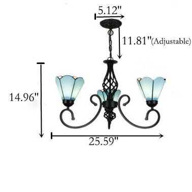 European Creative Tiffany Glass Chandelier - 3/5/6/8 Lights для дома, интерьера, освещения, стильный дизайн, уникальные светильники, ручная работа, декоративное освещение.