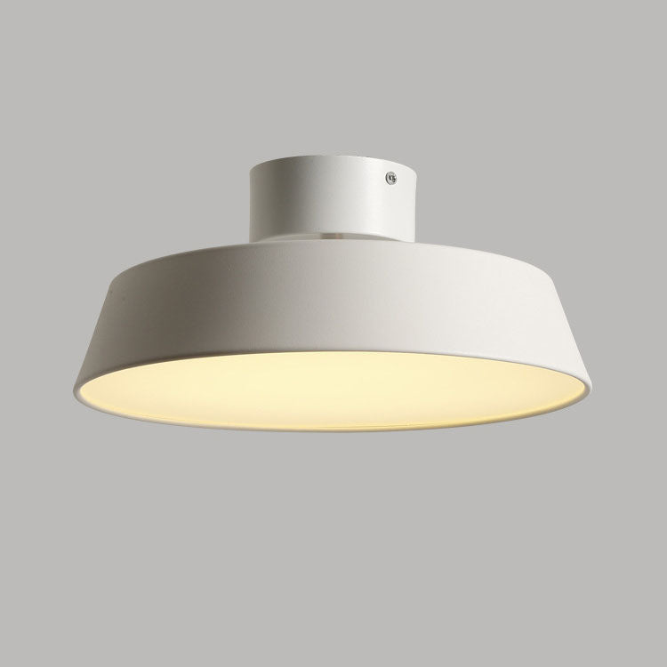 Contemporary Scandinavian Round Iron LED Flush Mount Ceiling Light