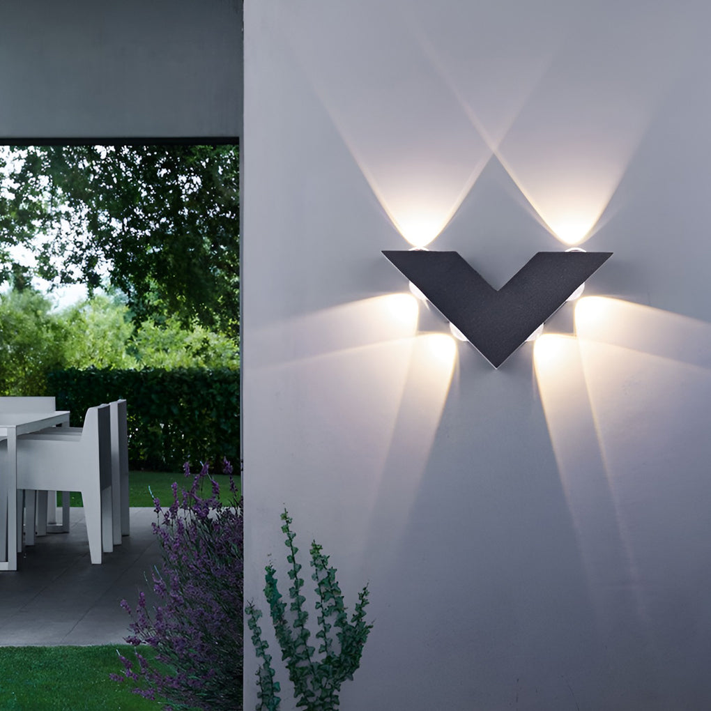 V-Shaped Waterproof LED Outdoor Wall Washer Light - Modern Black Design