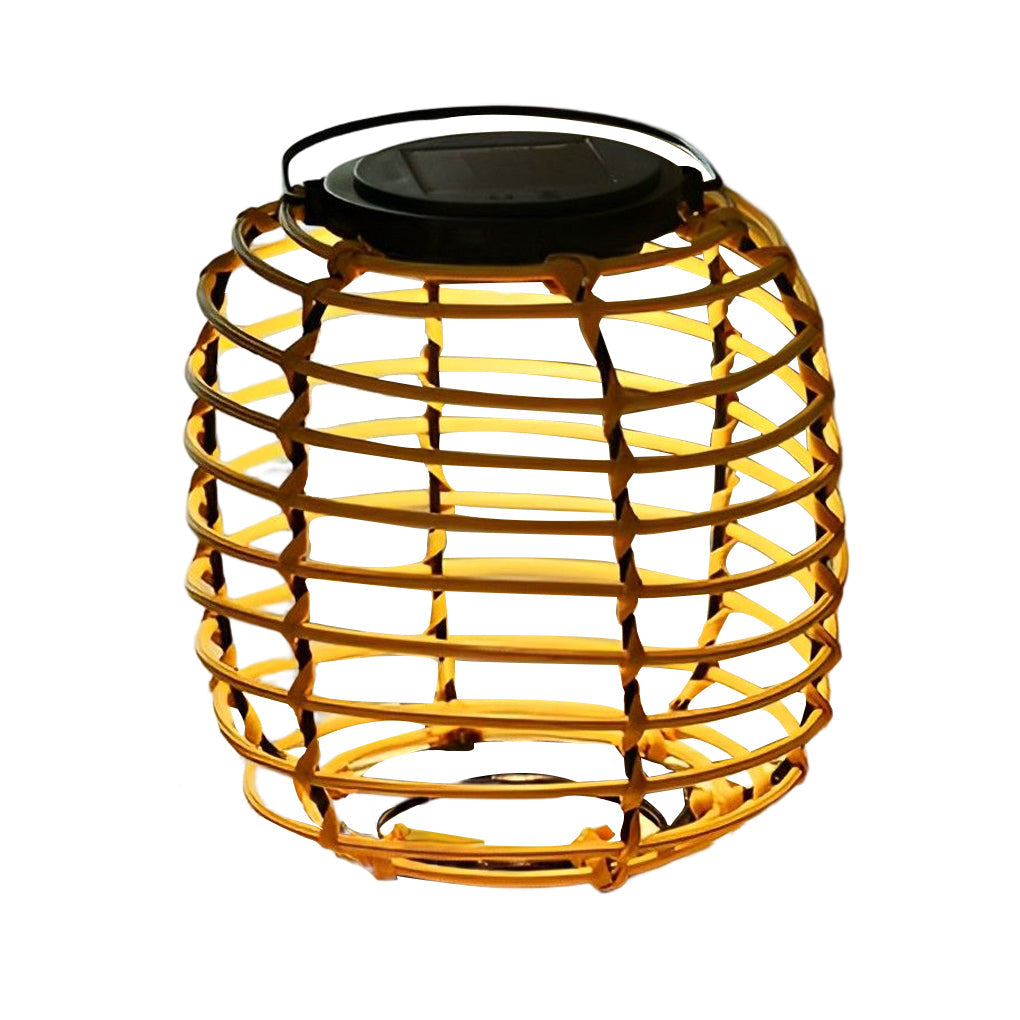 Rattan Solar Garden Lantern - Waterproof Modern Lawn Light