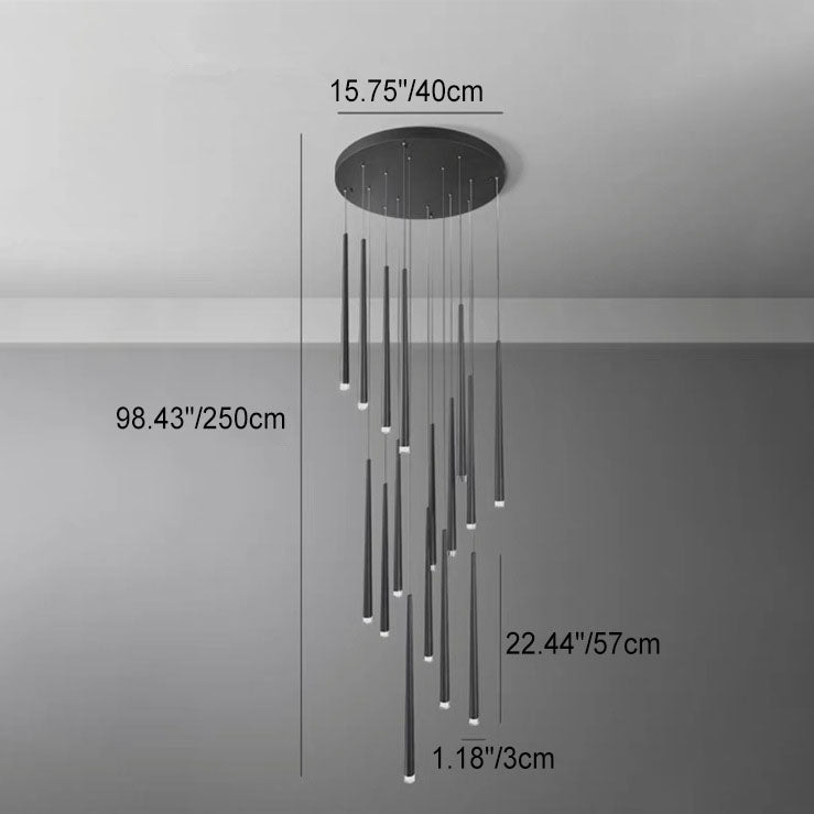 Modern Minimalist Tapered Tube LED Island Chandelier - Iron & Acrylic Design