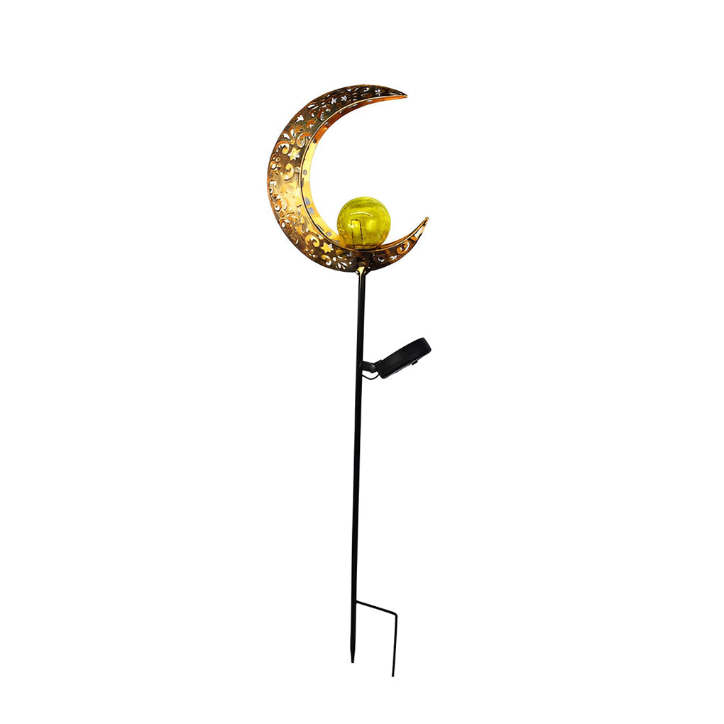 Mystical Moon & Sun Flame Iron Hollow Solar Garden Light