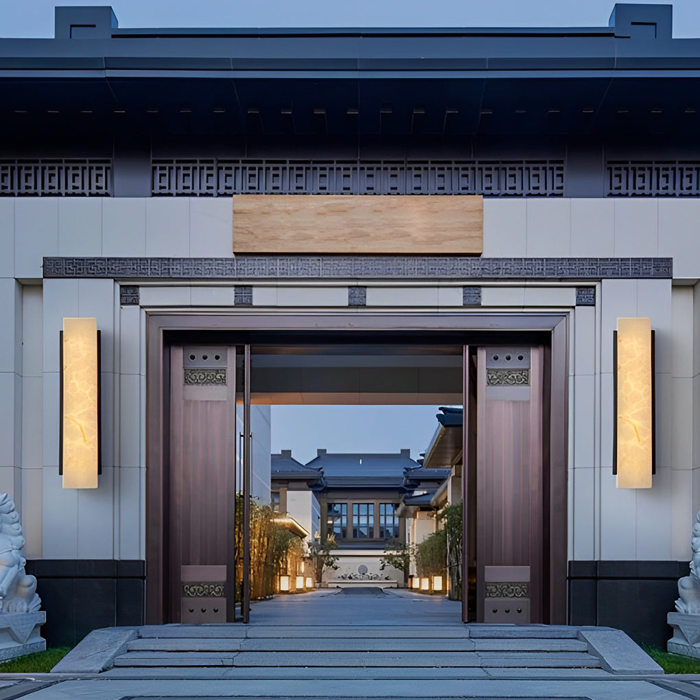 Rectangular Black Waterproof LED Outdoor Wall Lights - Modern Design