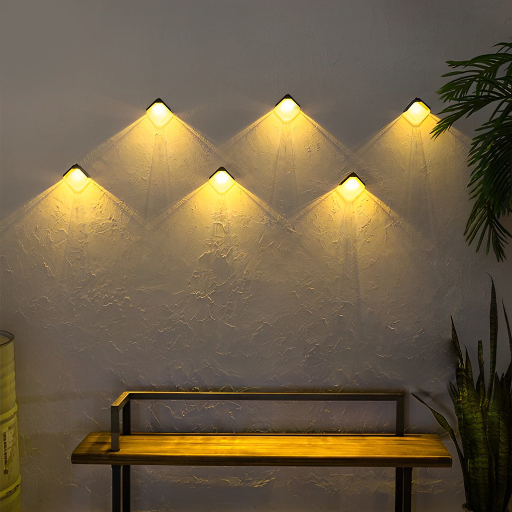 2Pcs Waterproof Solar LED Wall Washer Light - Multi-Color Outdoor Lighting