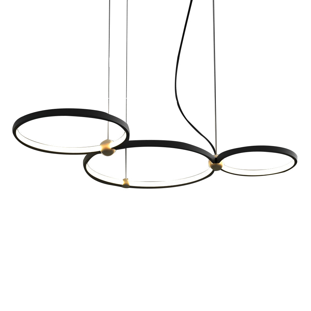 Circular Metal Black Chandelier - Post-Modern Creative Art Lighting