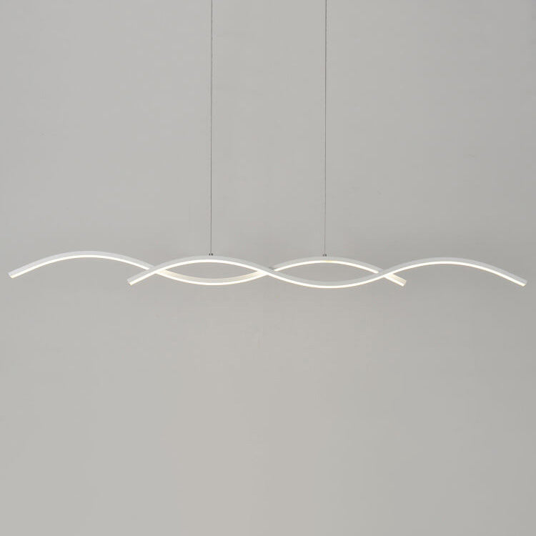 Nordic Minimalist LED Wave Design Island Chandelier - Modern Strip Light
