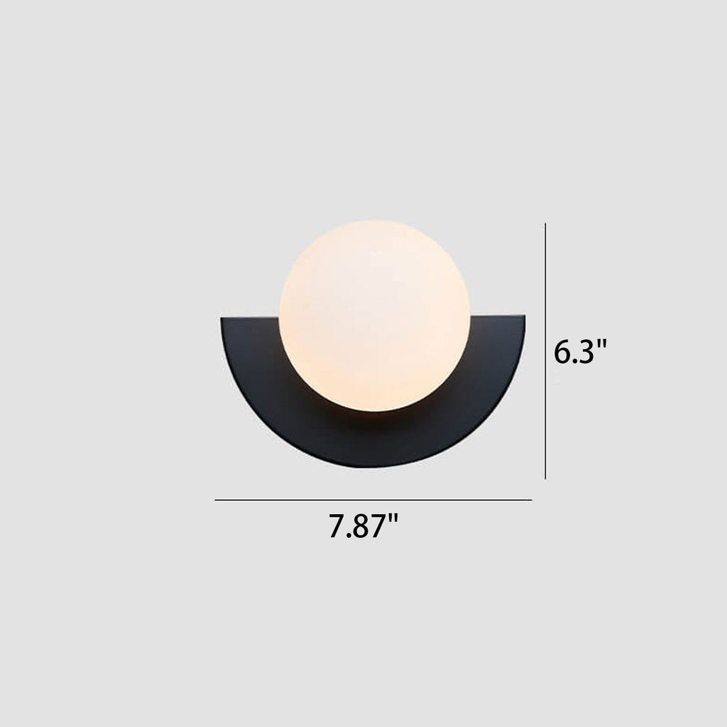 Modern Minimalist Glass Spherical Colorful Semicircle Wall Sconce Lamp