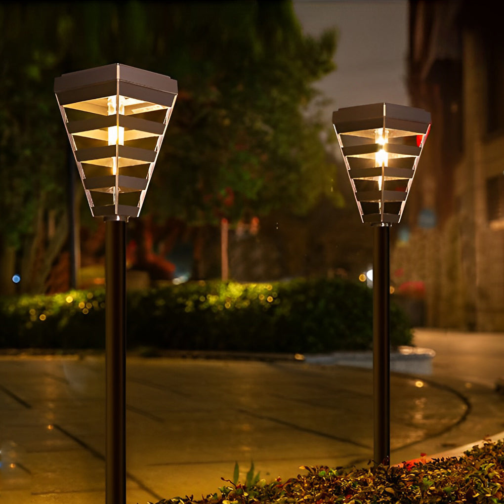 Smart Solar Black Outdoor Post Light with Intelligent Light Control - Weatherproof LED Lawn Lamp