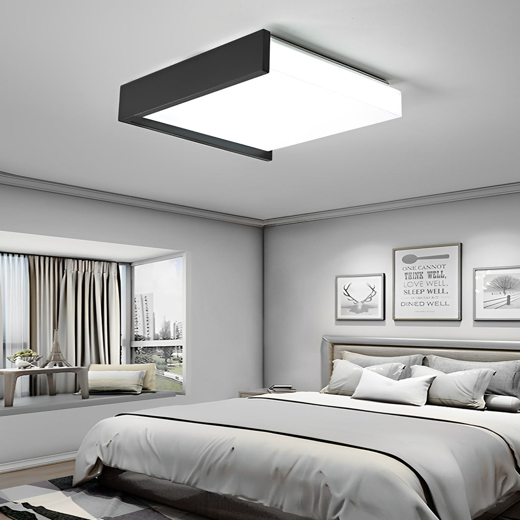 Minimalist Nordic Square LED Ceiling Light - Stepless Dimming, Modern Home Lighting