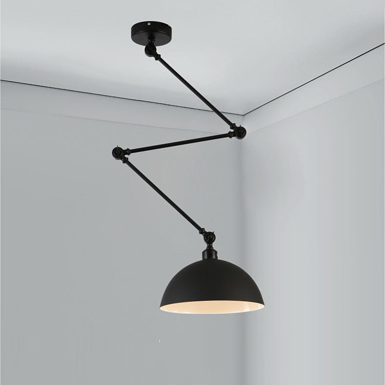 Nordic 1-Light Bowl Semi-Flush Mount Lighting - Extendable Ceiling Fixture for Modern Homes